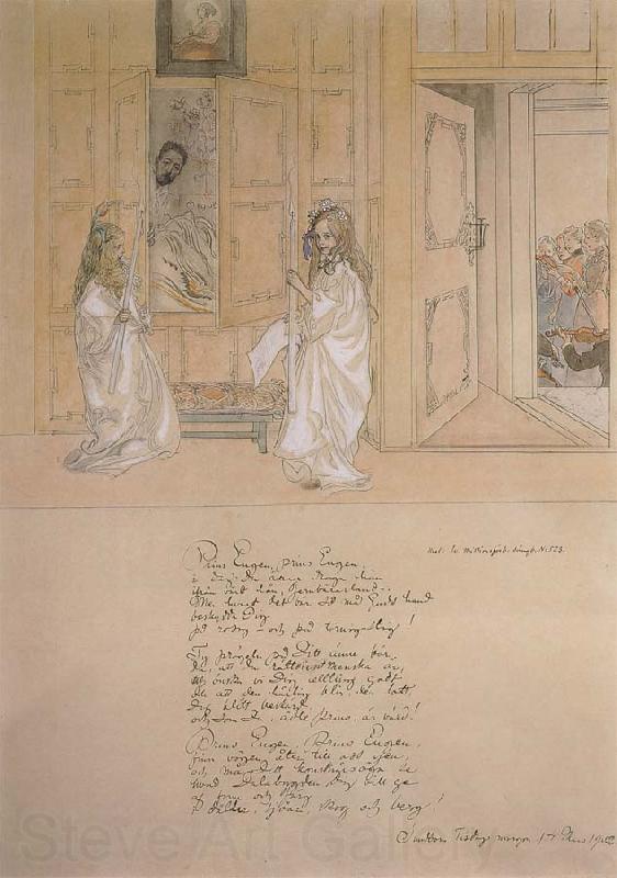 Carl Larsson Morning Serenade for prince Eugen at carl Larsson-s home on march 4 1902